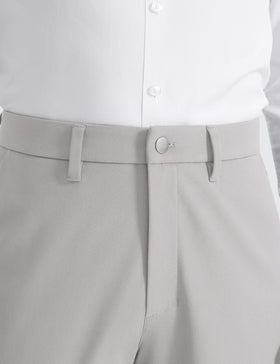 CRZ YOGA gull-gray pants worn casually for golf and everyday work.