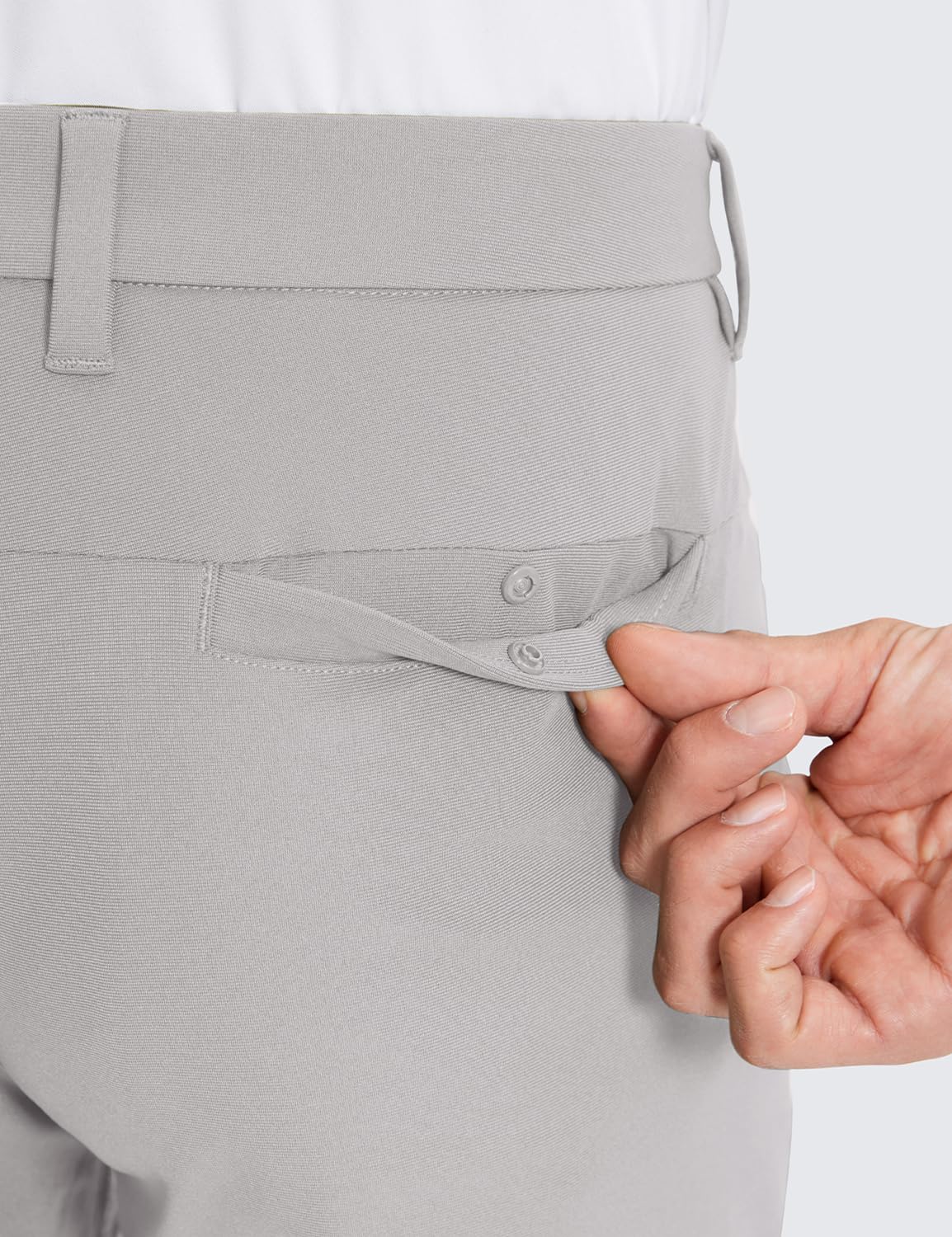 CRZ YOGA pants in motion showcasing tapered leg silhouette