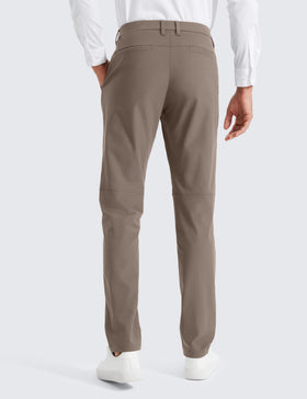 CRZ YOGA men's golf pants Nomad Grey, side view, wrinkle-resistant for all-day comfort