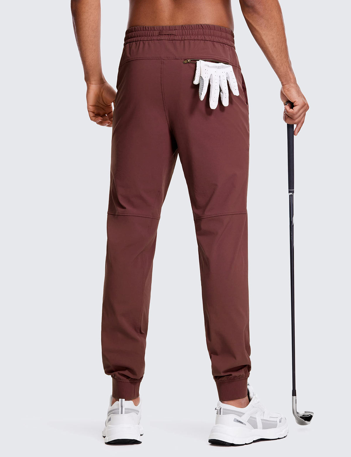 CRZ YOGA joggers back zip pocket detail for secure valuables