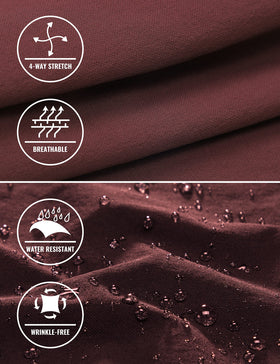 CRZ YOGA fabric detail highlights ripstop and breathable quick-dry feel