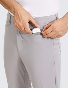 CRZ YOGA men's stretch golf pants back view with zip pockets and durable fabric
