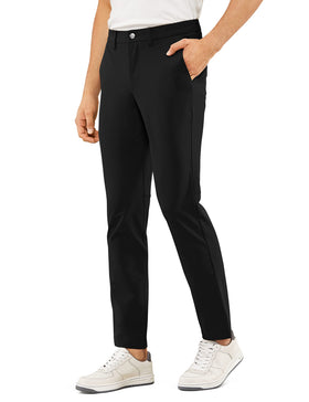 CRZ YOGA men's stretch golf pants showing a front pocket for quick essentials.