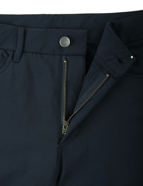CRZ YOGA pants in true navy; slim tapered fit for modern silhouette