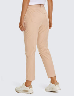 CRZ YOGA women's high-rise golf pants pocket layout highlighting five pockets for essentials