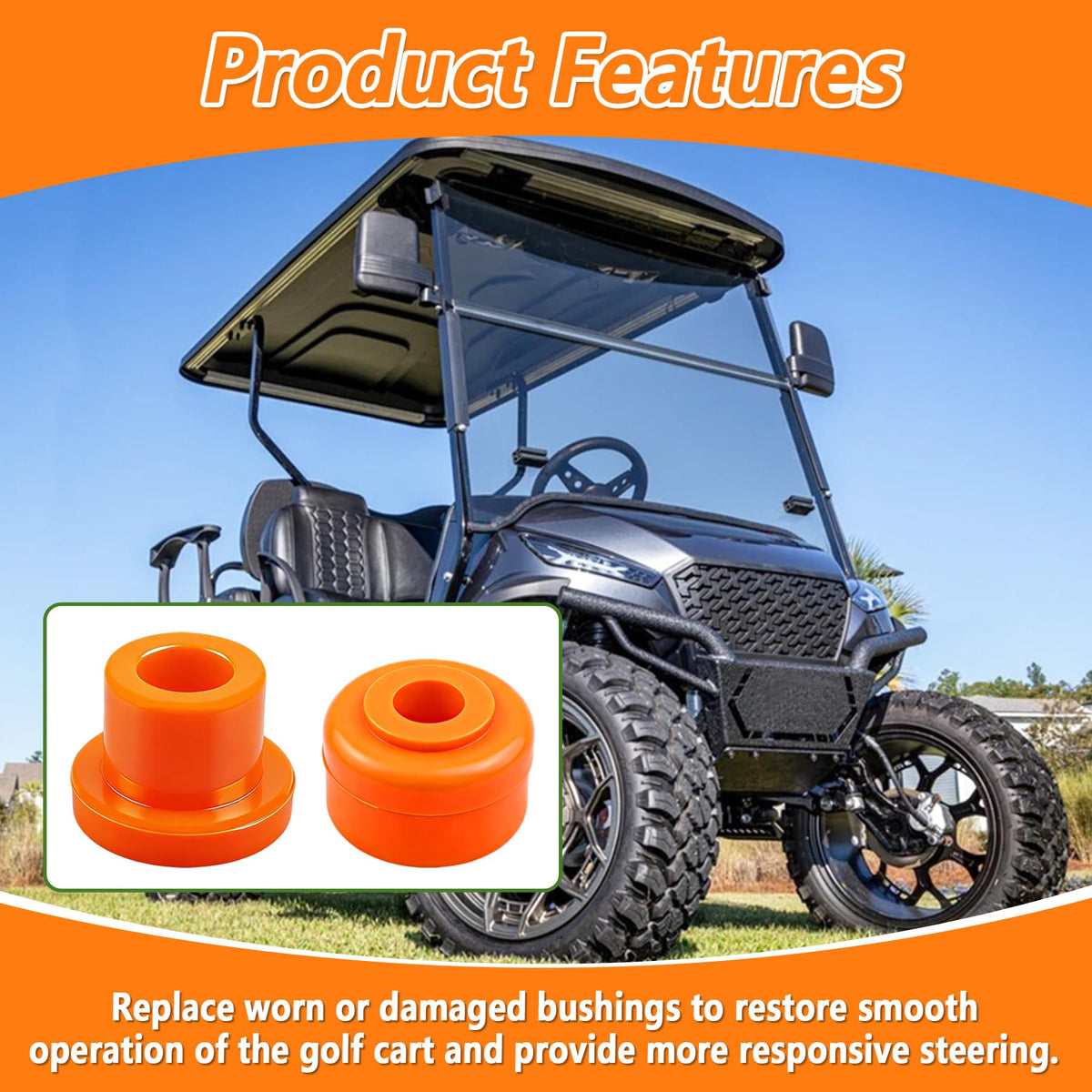 CTGTREXS easy-install bushing set orange 20pcs quick upgrade for carts.