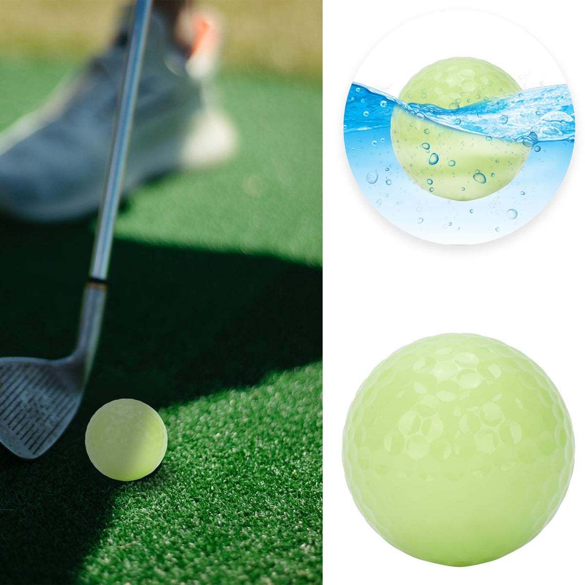 Culnflun Glow golf ball charges in sunlight for night play readiness.
