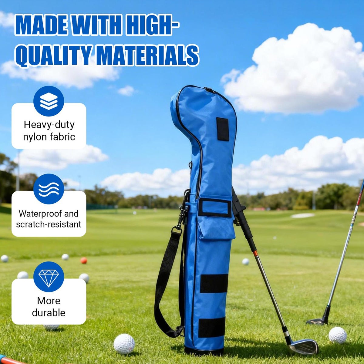 Culnflun golf bag with side zipper for quick club access