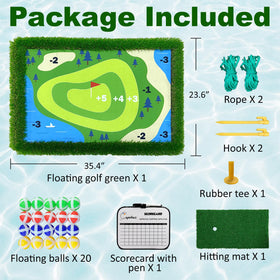 Cupohus four-player action on the floating golf green
