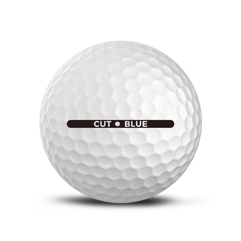 Cut Blue ball flight diagram highlights drag reduction and consistent trajectory