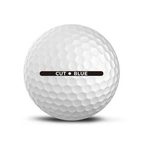 Cut Blue ball flight diagram highlights drag reduction and consistent trajectory