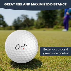 Cut Blue ball greenside control close-up illustrating versatile greenside performance