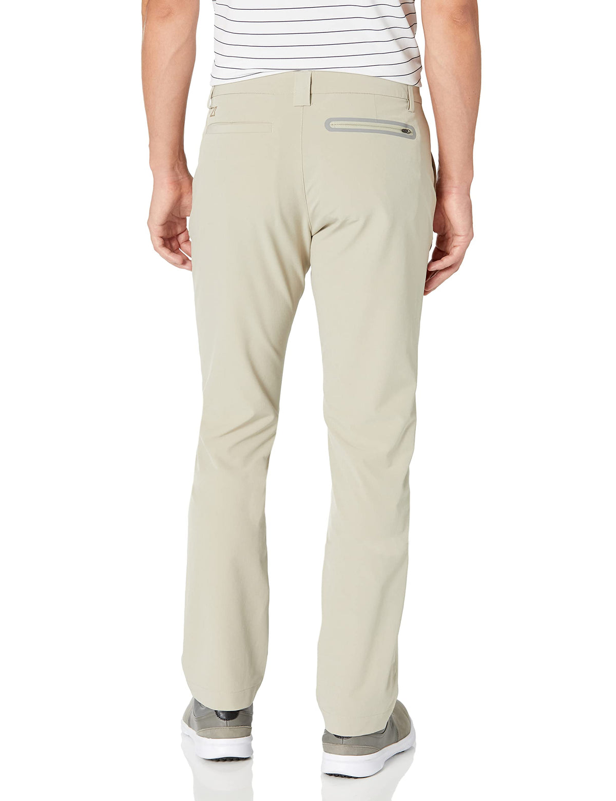 Cutter & Buck Bainbridge golf pants in Castle, side view, stretch fabric for full range.