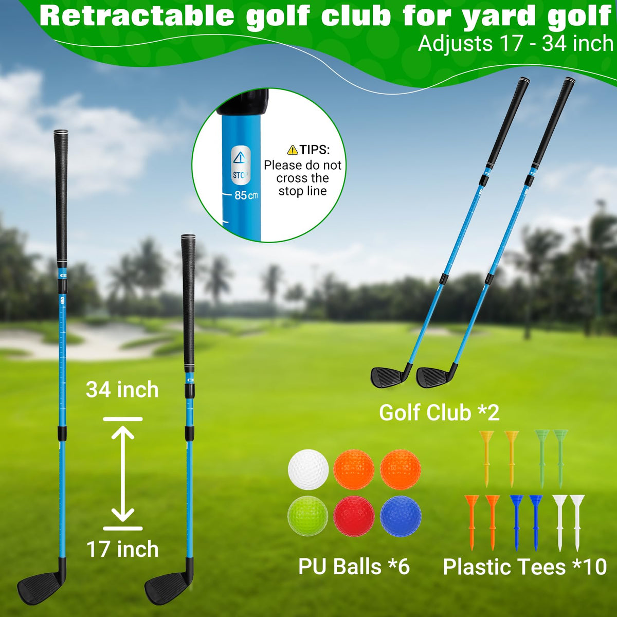 CWLAKON backyard golf game with foam balls supports safe, fun family play