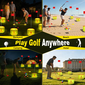 CWLAKON included balls, flags, and tees for a complete setup