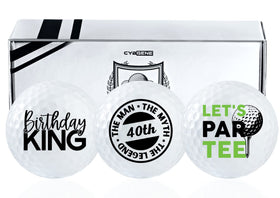 CybGene 40th birthday golf ball pattern 1; ideal milestone gift for golfers