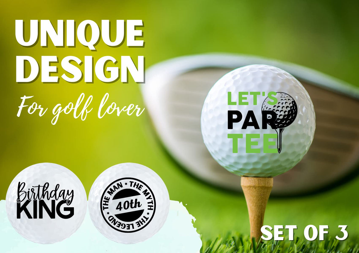 CybGene 40th birthday golf ball pattern 3; adds a personal touch to rounds