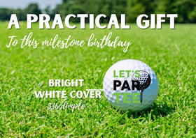 CybGene 40th birthday golf ball pattern 4; keeps spirits high on the green