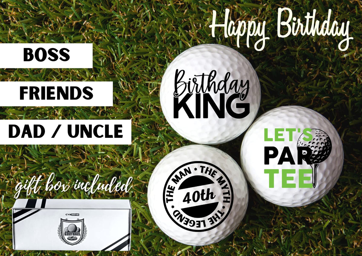CybGene 40th birthday golf ball pattern 5; thoughtful gift for dad or boss