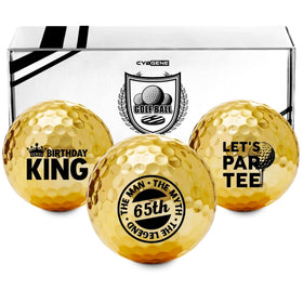 CybGene 65th birthday golfer balls set with stylish patterns for a memorable gift.