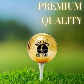CybGene birthday gift golf balls gold, memorable Dad keepsake