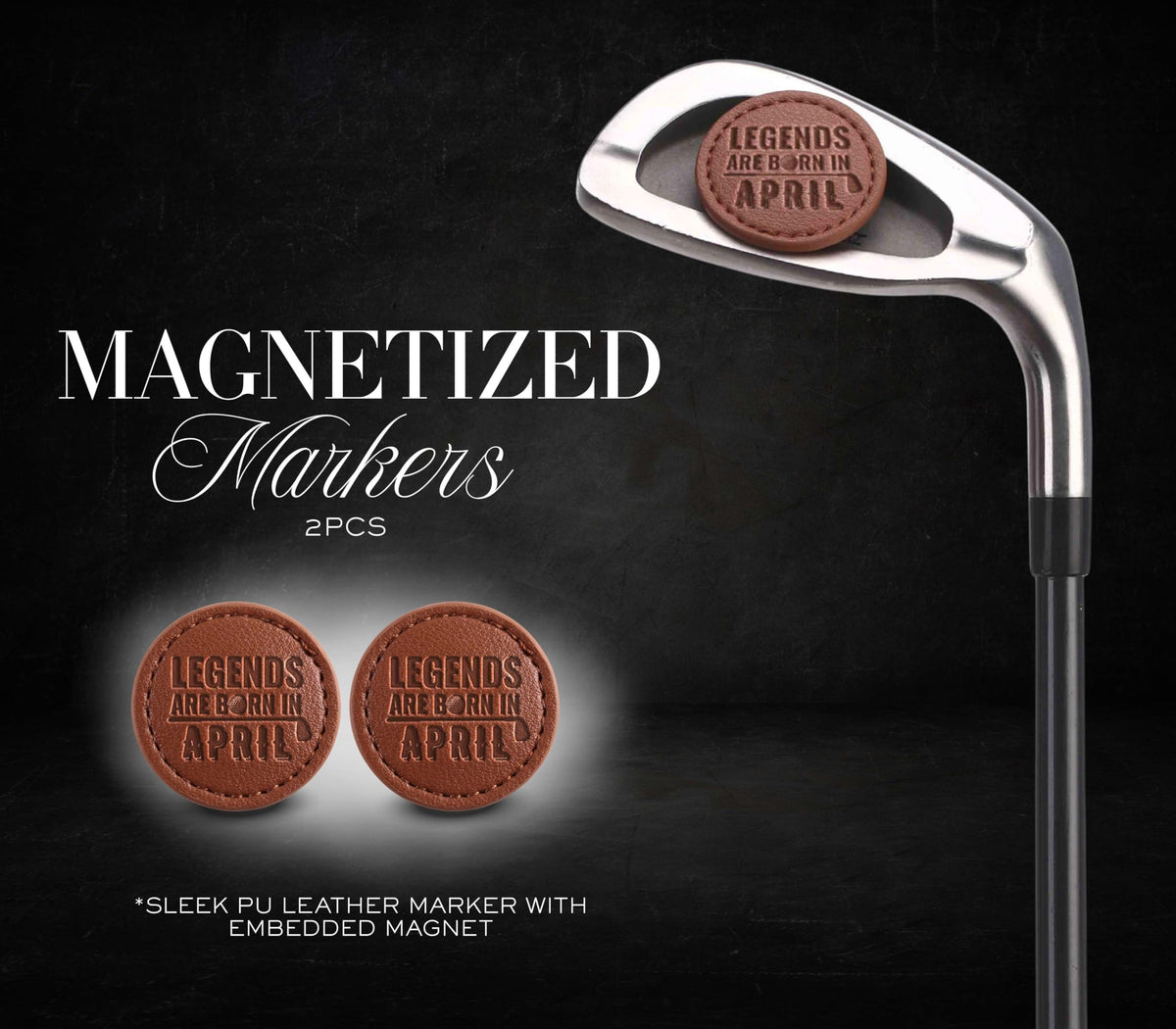 CybGene ball markers in PU leather case for secure, stylish use