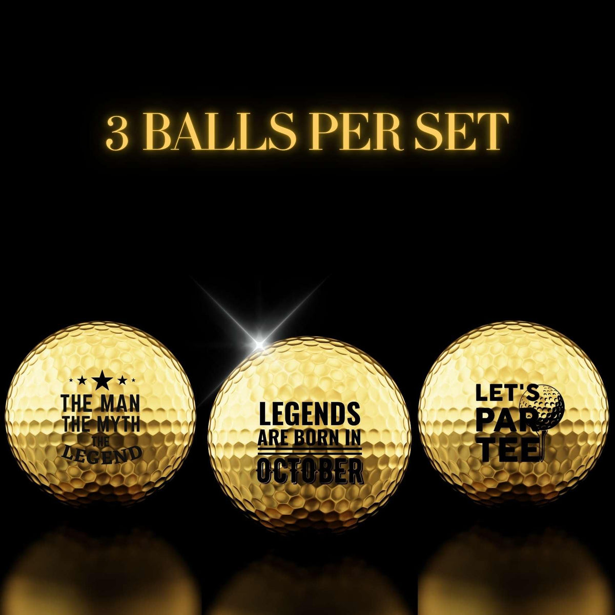 CybGene birthday golf balls set – design 3 glossy finish for premium feel.