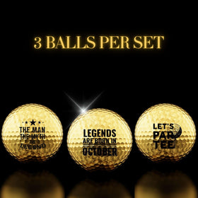 CybGene birthday golf balls set – design 3 glossy finish for premium feel.