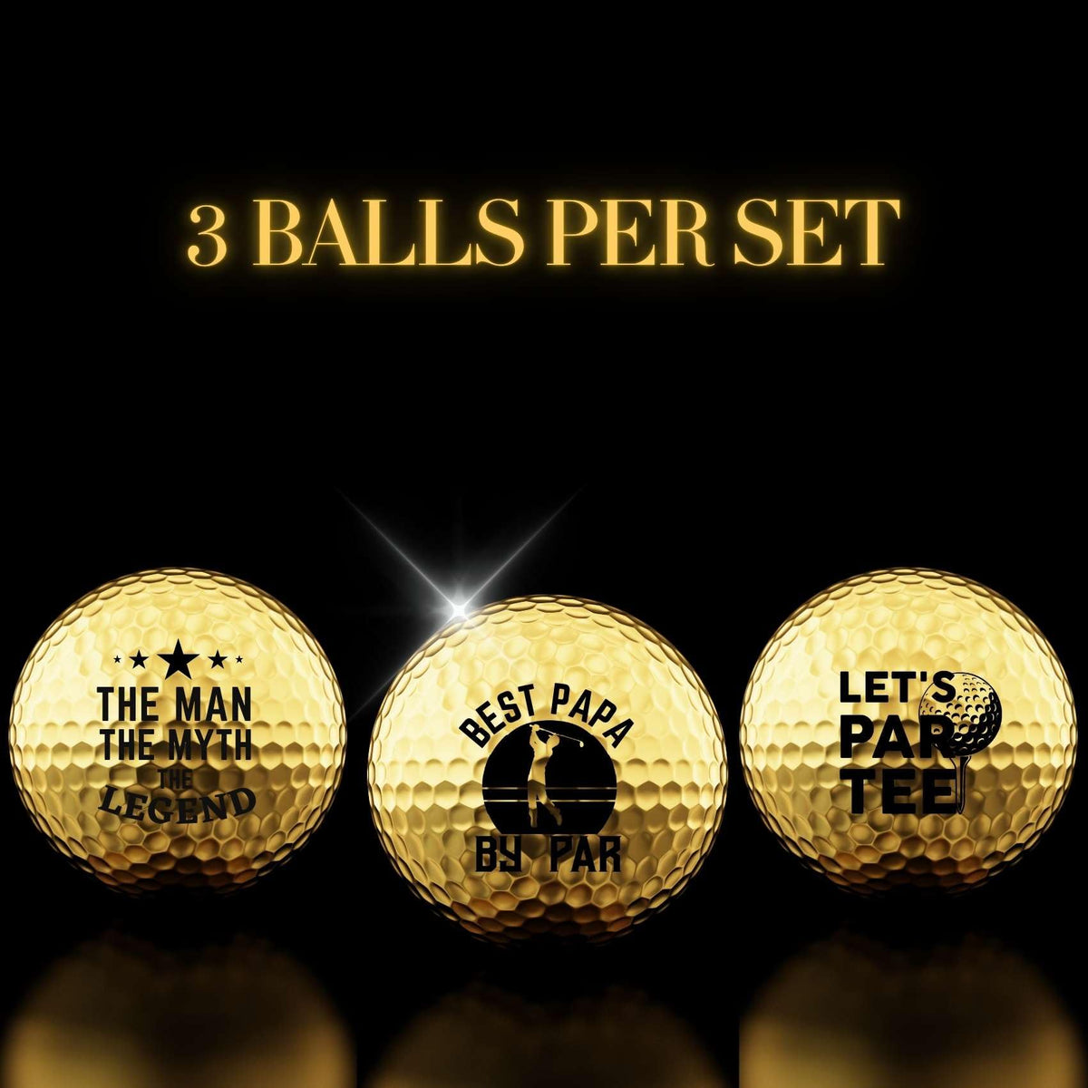 CybGene boss gift golf balls gold set, playful desk gift idea