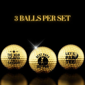 CybGene boss gift golf balls gold set, playful desk gift idea