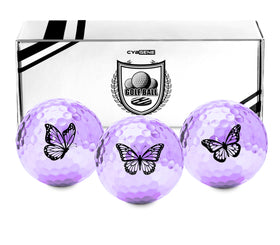 CybGene butterfly golf balls in purple for butterfly lovers on the greens