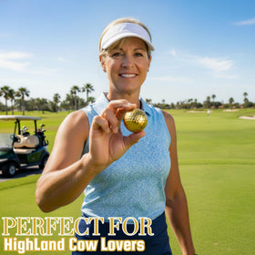 CybGene cow-themed golf ball pack highlighting unique design and use case