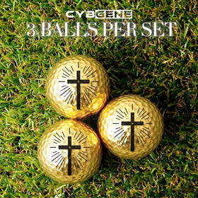 CybGene three-pack gift-ready golf balls with bold designs