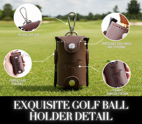Compact CybGene leather golf kit fits securely in a pocket.