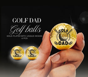 CybGene Dad golf balls with gold-plated design for premium feel and durability