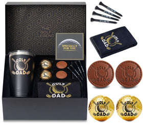 CybGene Dad golf tumbler with gold-foil monogram for on-course hydration