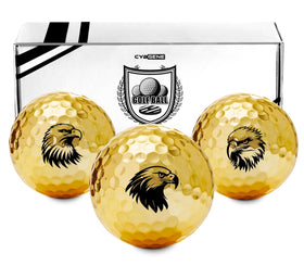 CybGene Eagle golf balls with gold pattern, ideal for eagle lovers' gift ideas.