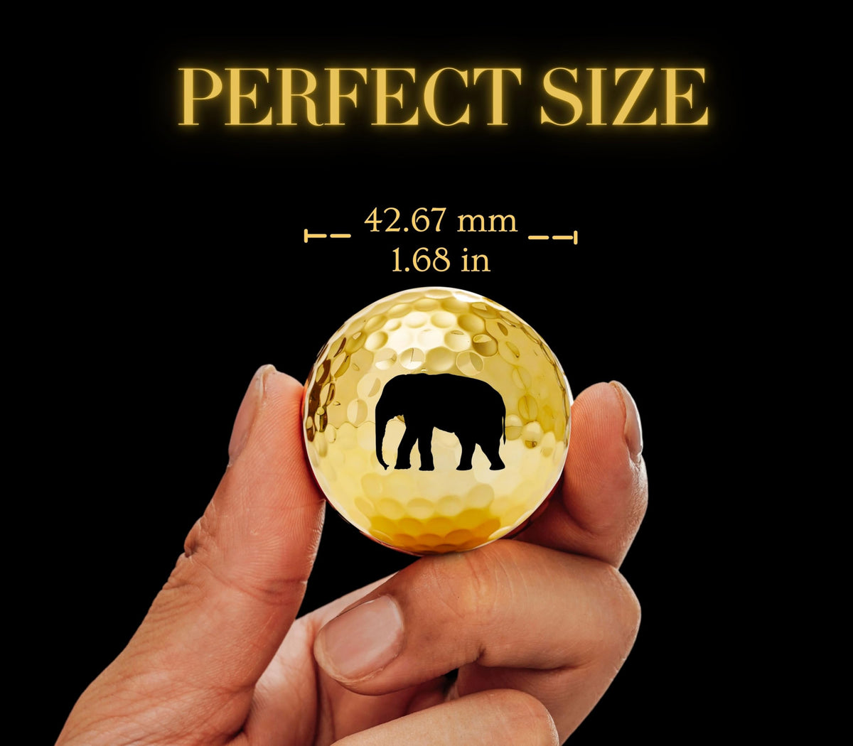 CybGene elephant gold gift pack, stylish present for golfers