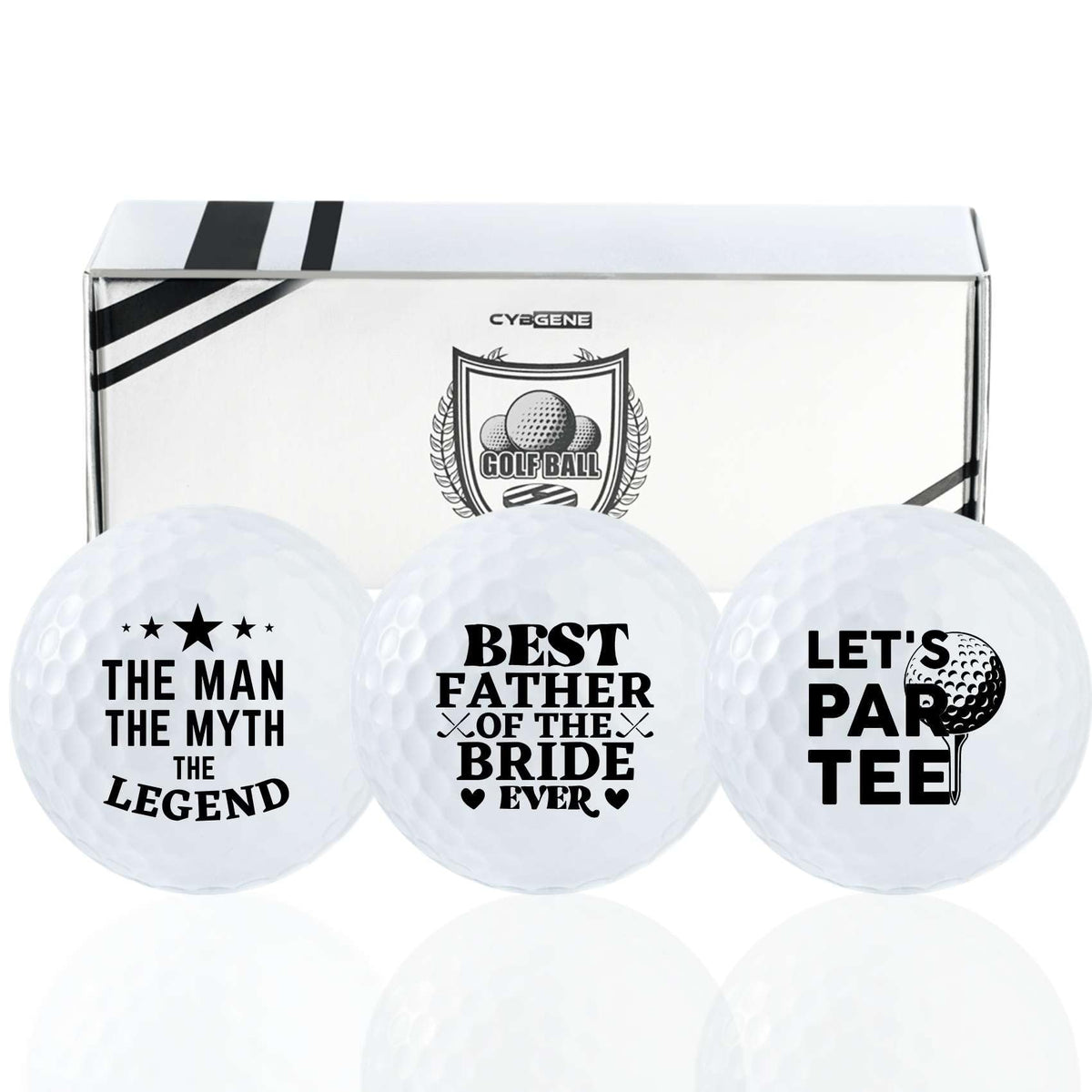 CybGene Father of the Bride golf balls set with exquisite design for a premium on-course look.