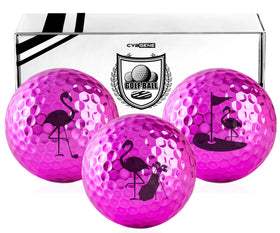 CybgGene flamingo golf balls pack 3 with bold design helps you stand out on the course