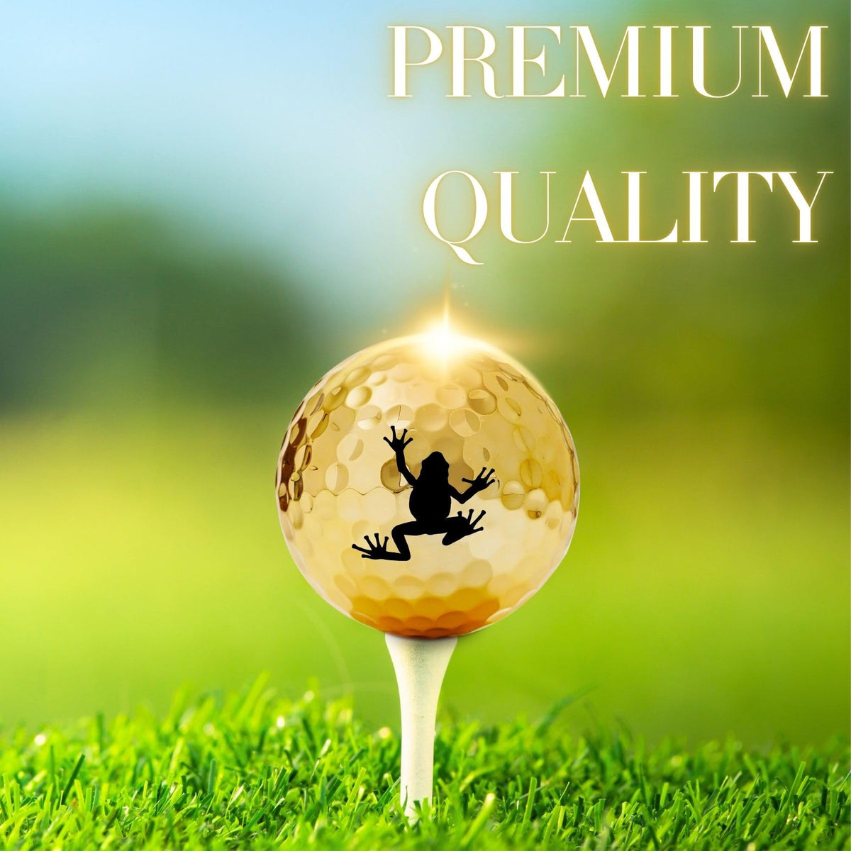 CybGene frog gifts golf ball logo print close-up reveals durability