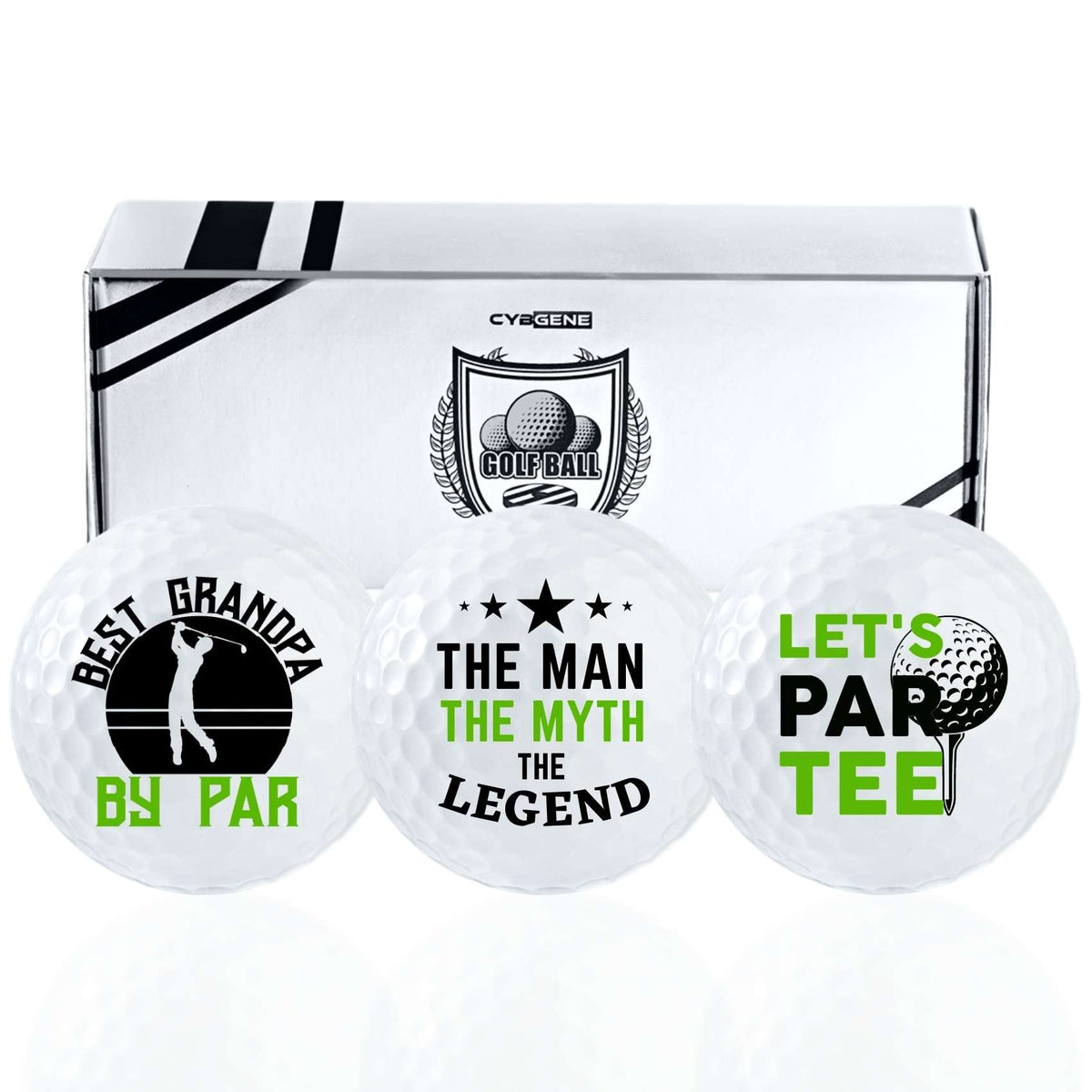 CybGene funny grandpa golf balls with pattern design for a playful birthday gift.