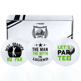 CybGene funny grandpa golf balls with pattern design for a playful birthday gift.