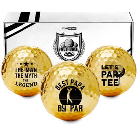 CybGene Funny Papa golf balls with gold pattern for Grandpa gifts
