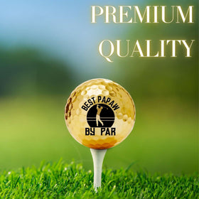 CybGene Funny Papaw golf balls gold on green ready for play