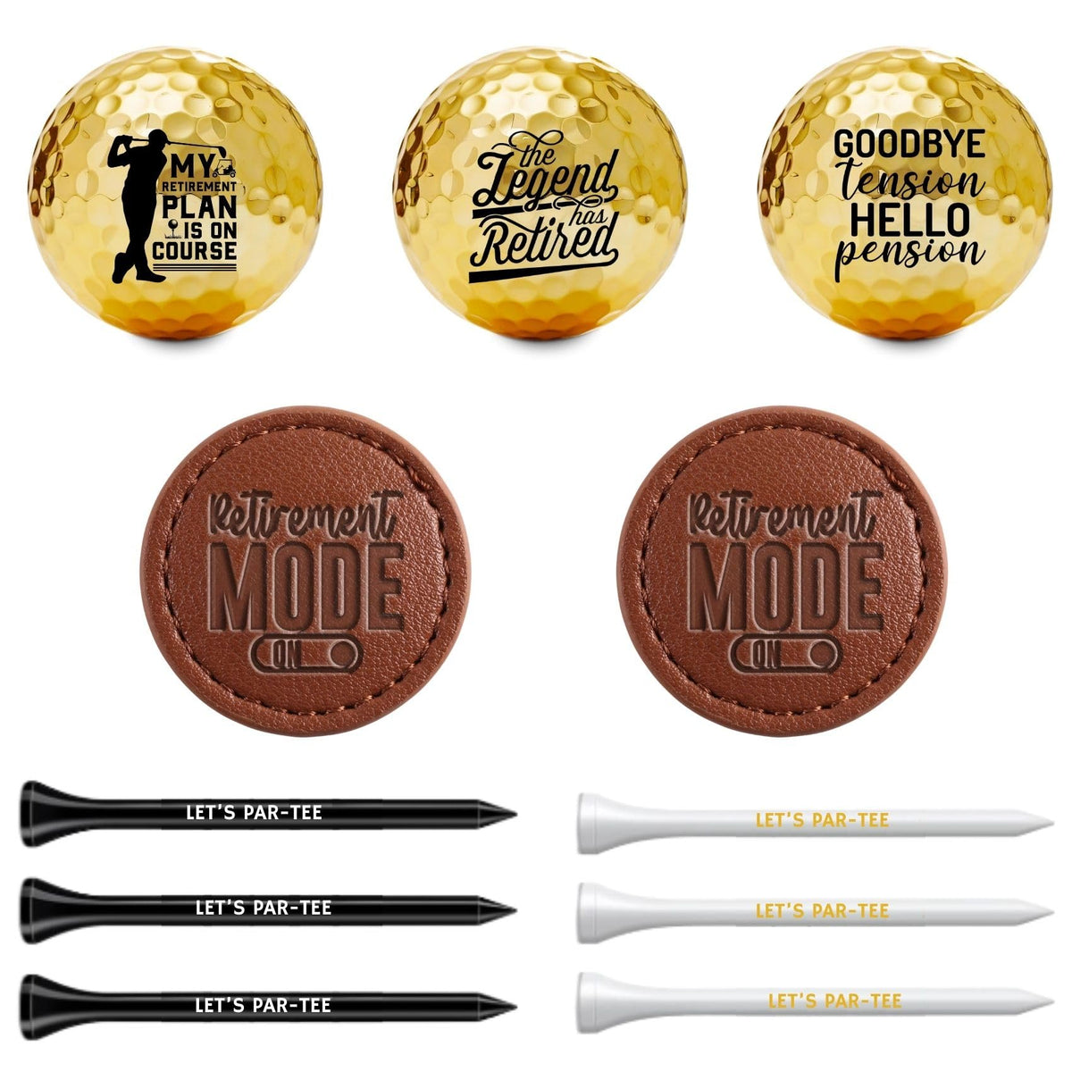 CybGene funny retirement golf balls with a unique pattern, ideal for retirement golf gifts.
