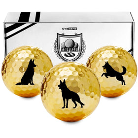 CybGene German Shepherd golf balls set with varied designs for memorable play