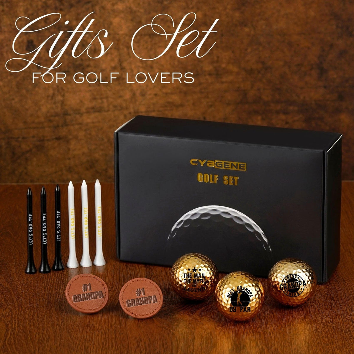 Gift-giving scene with CybGene golf set, ideal for occasions