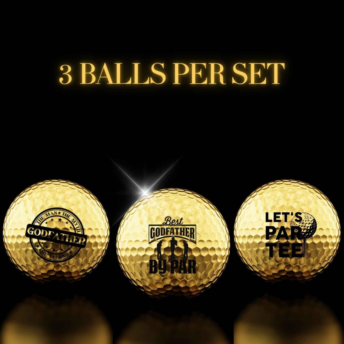 CybGene Godfather gold-design golf balls, premium look that endures on the course.