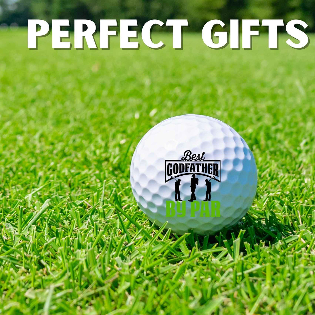 CybGene Godfather golf balls, vibrant logo prints resist fading during play.